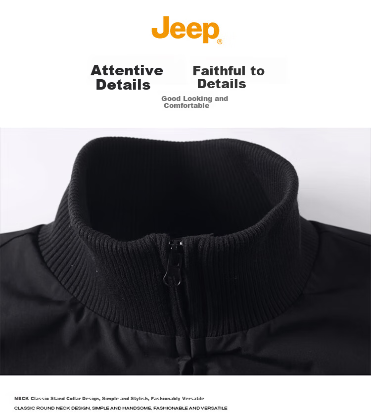 JEEP Men's Spring Autumn Flight Jacket Loose Casual Trendy Khaki M 3