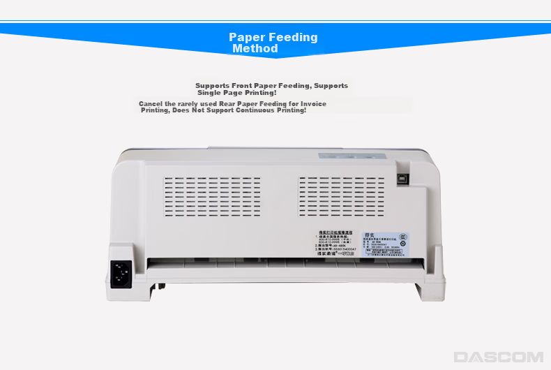 Dascom AR-460F 82-Column Dot Matrix Printer Front and Rear Paper Feed Continuous Printing 1+3 Part Chain Paper Flat Push Receipt Printer 9