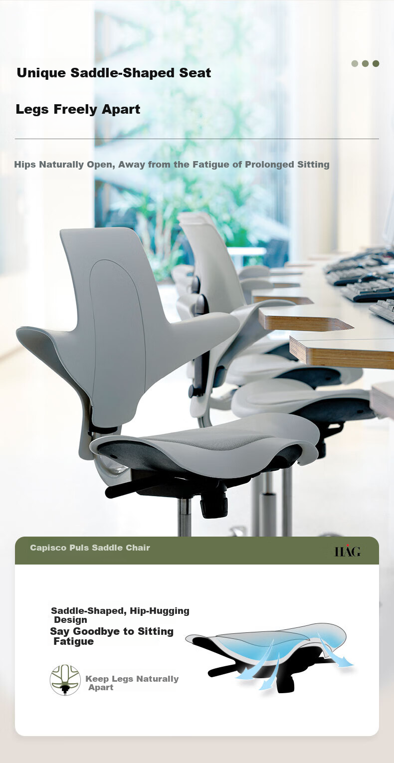 FLOKK HAG Riding Ergonomic Chair Computer Chair Home Study Chair Long Sitting Comfortable Dusk Blue Small Size 5