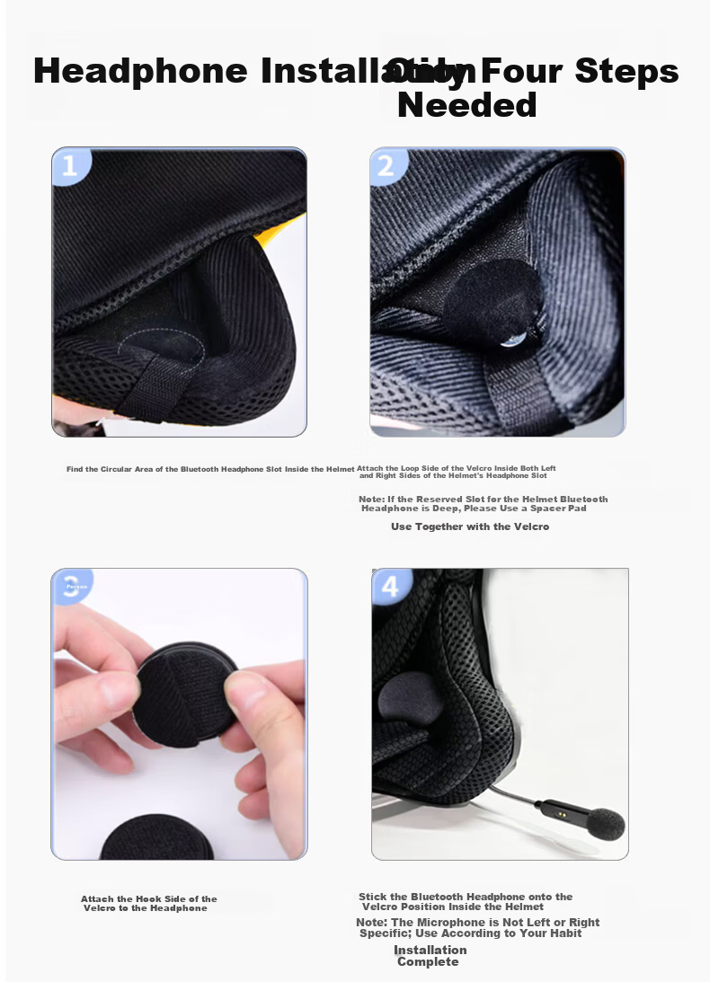 Oriental Hero DFX002 Hidden Motorcycle Helmet Bluetooth Earphone Electric Bike Riding Built-in Integrated 12