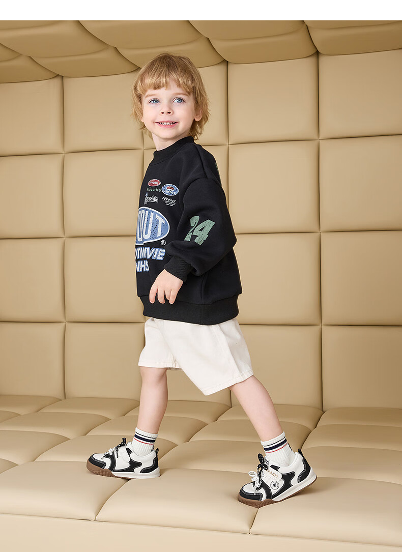 TARANIS Toddler Shoes for Boys, Autumn Children's Non-Slip Soft Sole Shoes, Girls' Functional Shoes, Loafers, White/red, Size 25 7