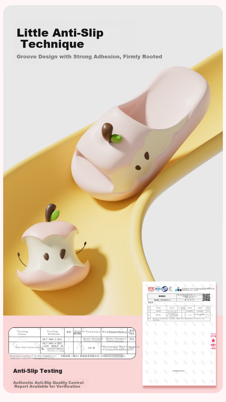 Chedoir Mandarin Duck Apple Women's Summer Cute Cartoon Home Non-Slip Shower Couple Slippers Outdoor Sandals 6
