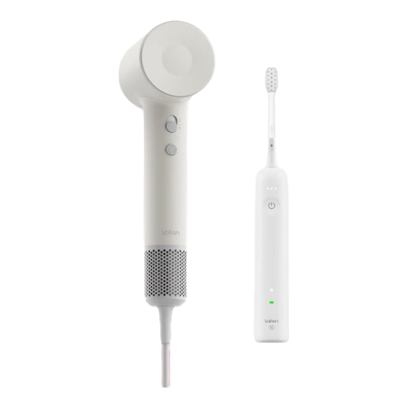 Laifen High-Speed Hair Dryer SE 2 + Sonic Electric Toothbrush SE New Year Combo Fast Drying Hair Care Low Noise Comfortable Teeth Cleaning White