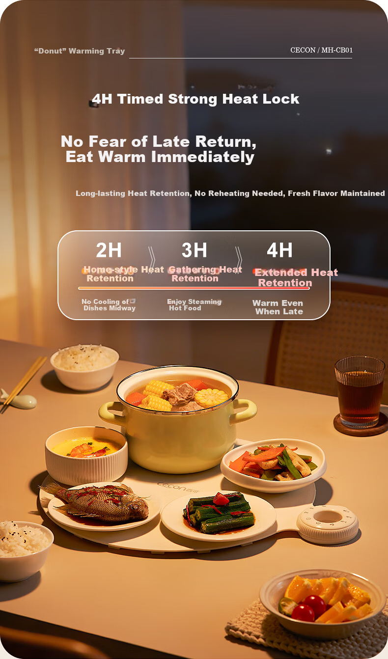 Xike Warm Cutting Board Hot Dish Insulation Board Fast Heating Multifunctional Foldable Flexible Silicone Heating Pad Round 2025 New Smart Constant Temperature MH-CB01 9