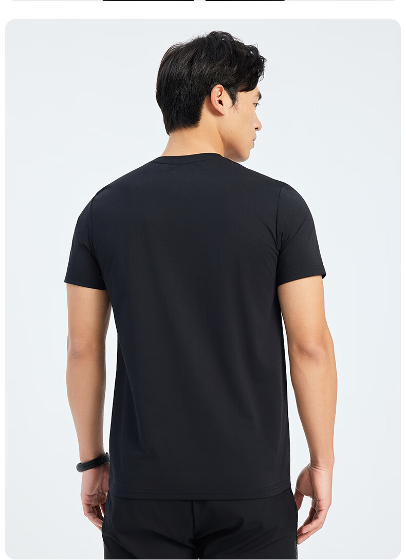 KELME Men's Sports T-Shirt Summer New Quick-Dry Fitness Training Running Short Sleeve Top Agate Black 3XL 13