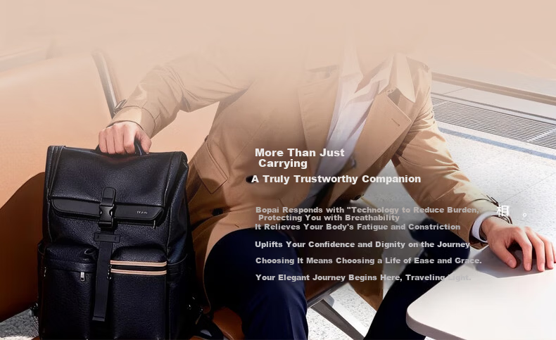 Bopai First Layer Cowhide Business Backpack for Men 16-inch Laptop Bag Travel School Bag Holiday Gift for Husband 8