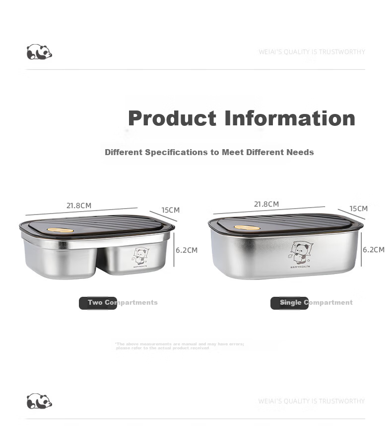 Newair 316 Stainless Steel Microwaveable Food-Grade Divided Lunch Box for Students and Office Workers 9