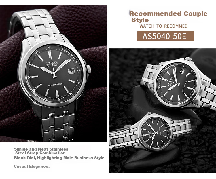 CITIZEN Women's Eco-Drive Japanese Movement Date Display Stainless Steel Band Fashion Watch ES5040-51E 5