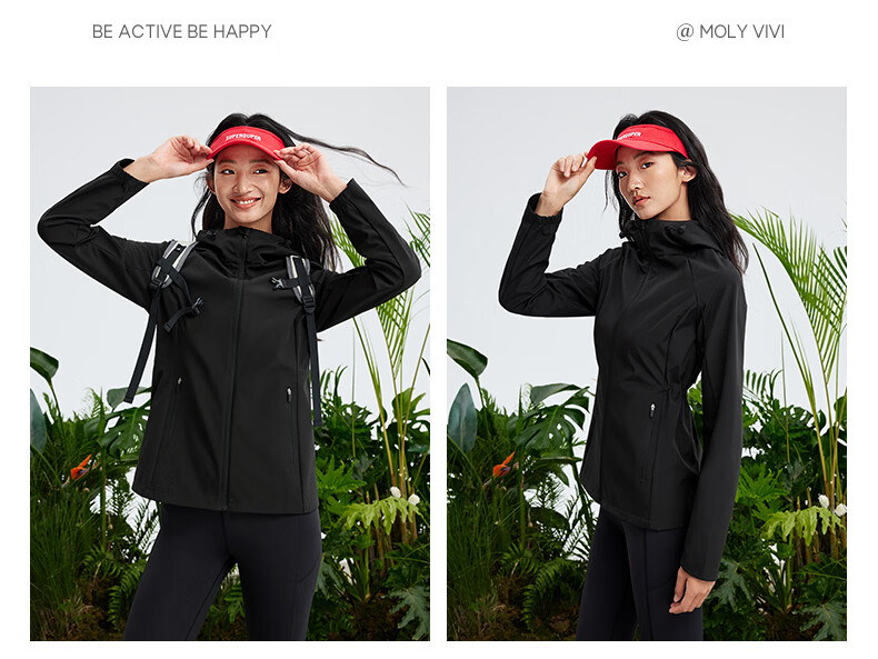 MOLY VIVI Slim Waist Softshell Jacket Women Waist-Cinching Spring Autumn New Windproof Waterproof Outdoor Mountaineering Coat Magic Vivi 12