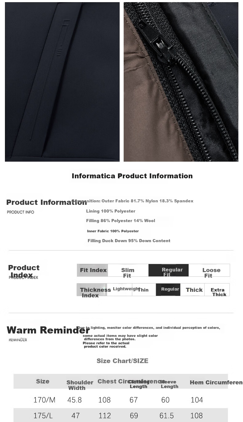 ROMON High-End Executive Men's Autumn Winter Lightweight Business Three-Protection Wool Down Jacket Thickened Warm Coat 11
