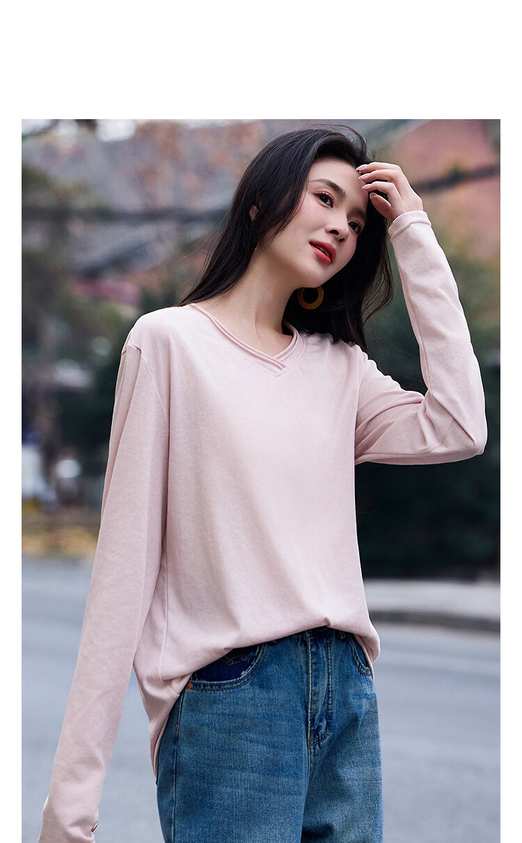 Demana [with Lyocell] Spring Lady Style Cross Neck Cloud Cotton Loose Slim Fit Petite T-Shirt Women Premium Feel 14