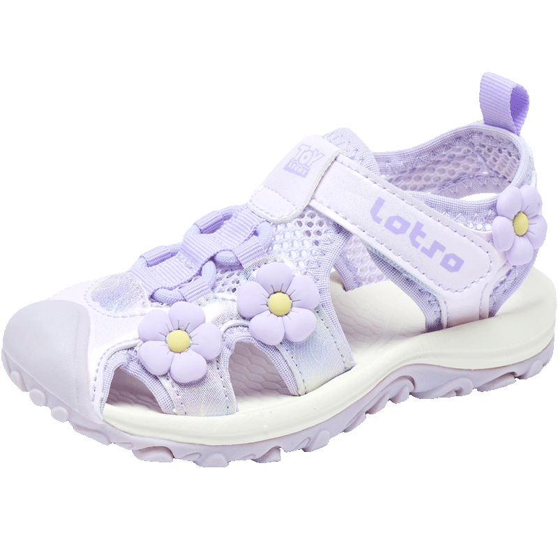 Disney Kids Open-Toe Sandals Girls Outdoor Summer Breathable Beach Shoes Light Purple/Lilac Size 27