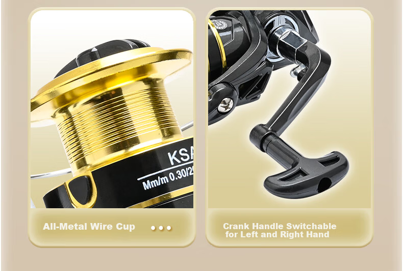 Grsaed KSA5000 Spinning Reel Universal Metal Fishing Line Reel Lure Sea Rod Long Casting Reel 3