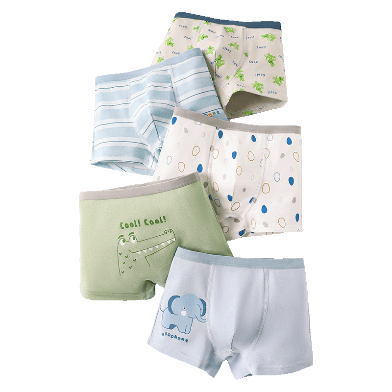 Langsha Boys' Cotton Underwear Kids Pure Cotton Teen Development Period 6-12 Years Old Boys' Underwear for Boys 15 Years Old Baby