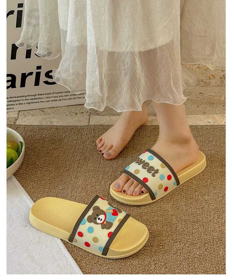 YUZHAOLIN Women's Cartoon Cute Home Bathroom Shower Slippers Outdoor Wear Sandals 26