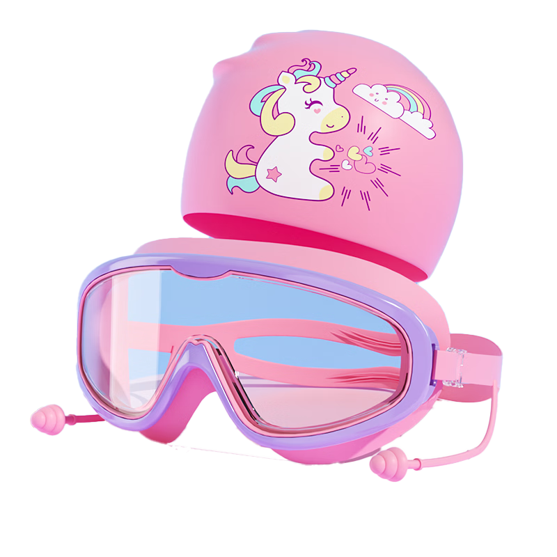 COOKSS Kids Waterproof Anti-Fog HD Swimming Goggles and Swim Cap Set for Boys and Girls Professional Swimming Diving Gear