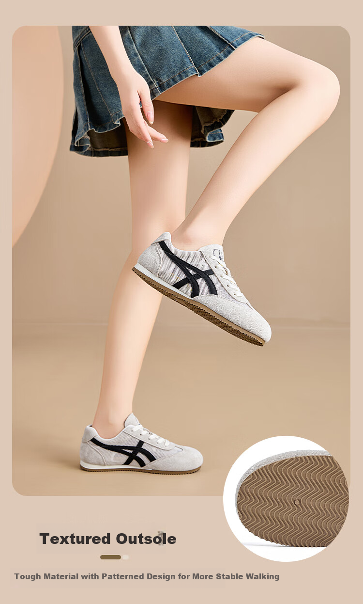 La Chapelle Women's Sneakers Casual Soft Sole Lightweight Sports Shoes Beige Size 36 3