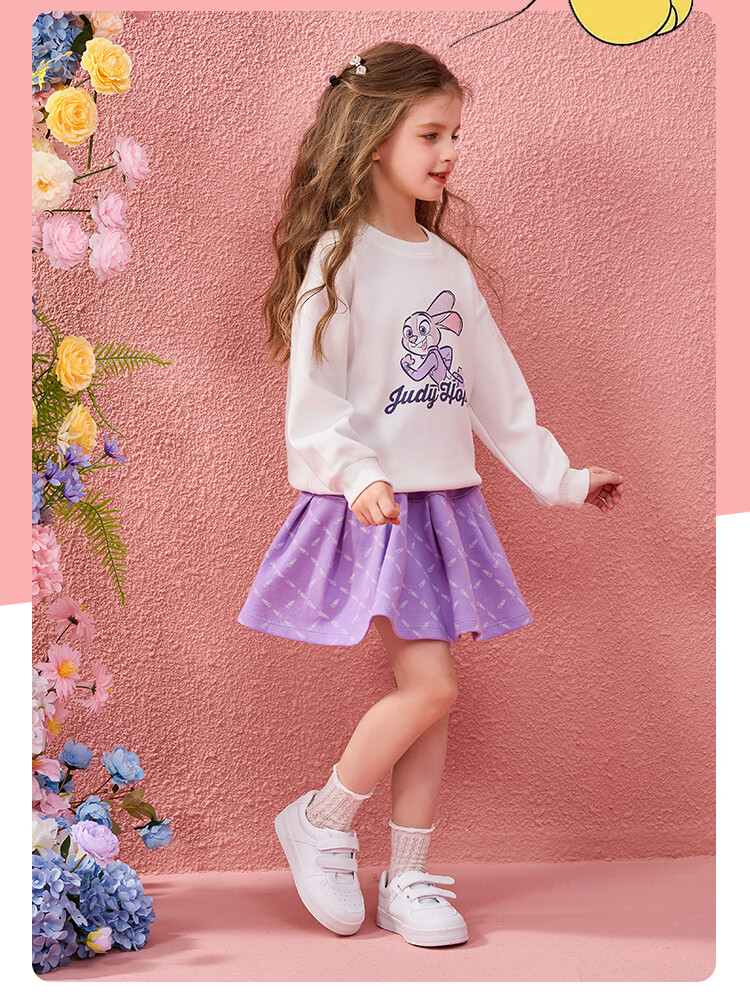 Disney Bunny Police Girl Spring Autumn 2026 New Stylish Kids Sweatshirt Skirt Sports Casual Set 18