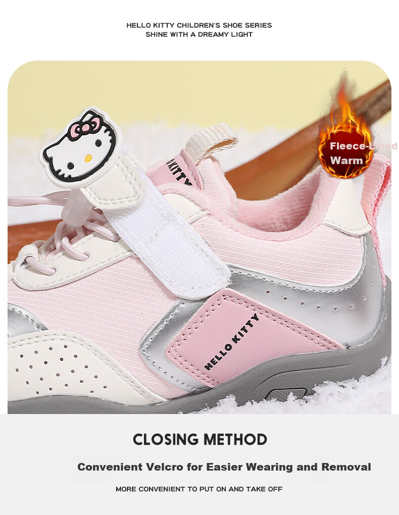 Hello Kitty Girls' Running Shoes Spring Children's Sports Mesh Casual Shoes Beige [Mesh Style] Size 35 2