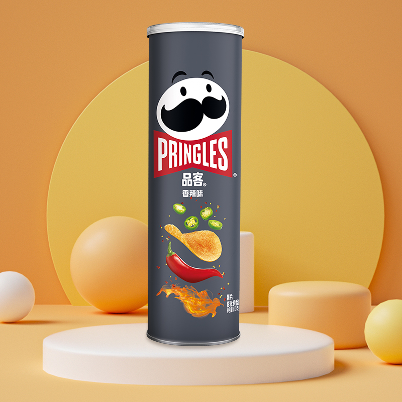 品客（Pringles）桶装薯片罐装马铃薯片香辣味110g 休闲办公室零食膨化食品