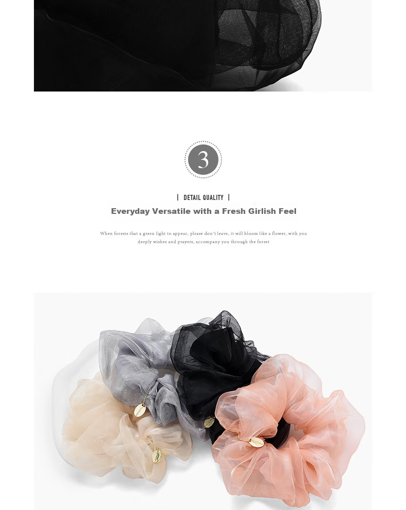 Royal Sasa Goddess Festival Gift Hair Accessory Premium Large Scrunchie Elegant Mesh Ponytail Hair Tie Hairband 12