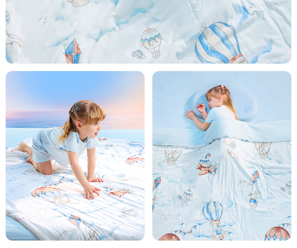 Beitaisi Children's Summer Cooling Quilt, Baby Blanket, Mixed Silk, Summer Infant, Kindergarten Air Conditioning Quilt, Yunhai, 120×150cm 28