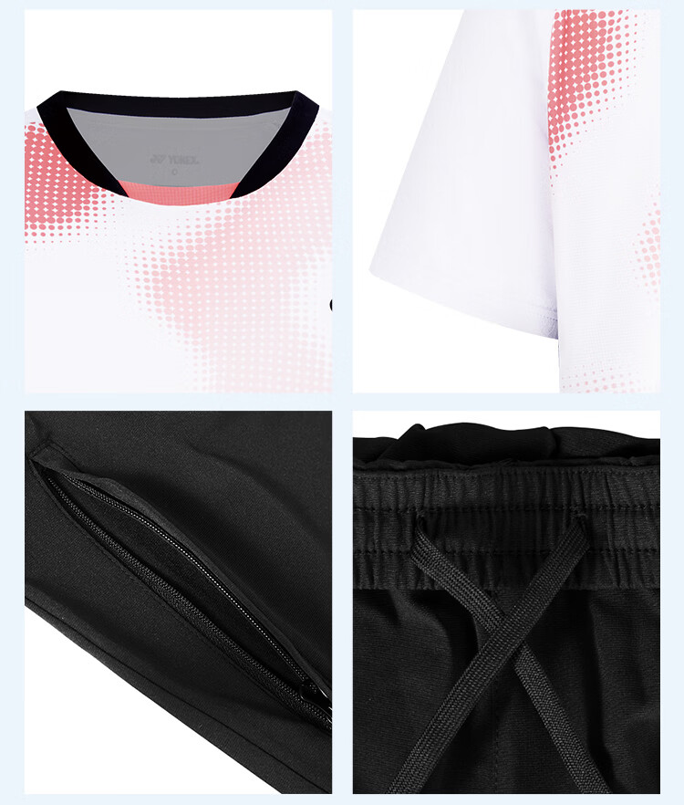 YONEX Badminton Short Sleeve and Shorts Fashion Sports Set Competition Training Team Purchase 1100126BCR Pearl Blue O 6