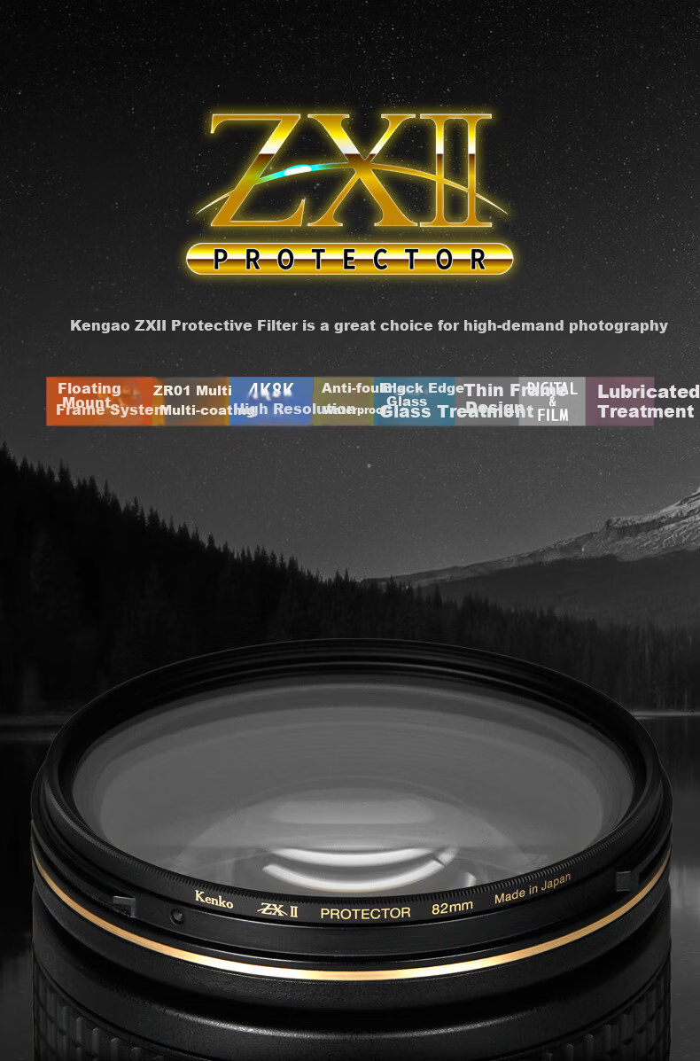 KENKO ZX II PROTECTOR 67mm Camera Lens Filter - 0.1% Surface Reflection, Coated, Floating Frame, Anti-Fouling and Waterproof 4