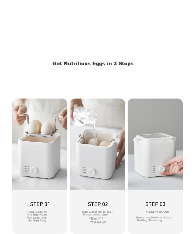 Olayks Instant Egg Cooker Smart Timer Auto Power-Off Mini Electric Egg Steamer with Stainless Steel Steaming Bowl for Home Use 19