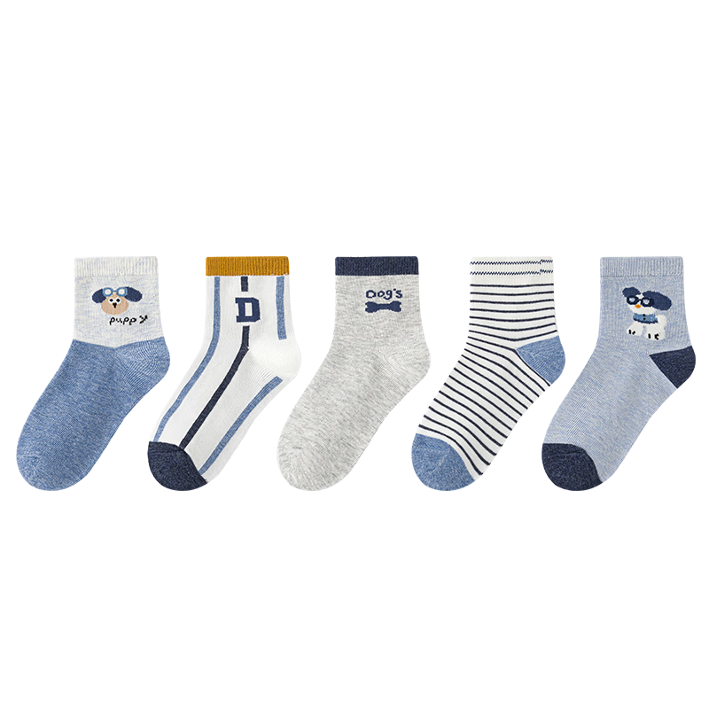 Six Finger Mouse Boys Children's Socks Baby Spring Summer Thin Breathable Mid-Calf Cotton Sports Socks for Kids