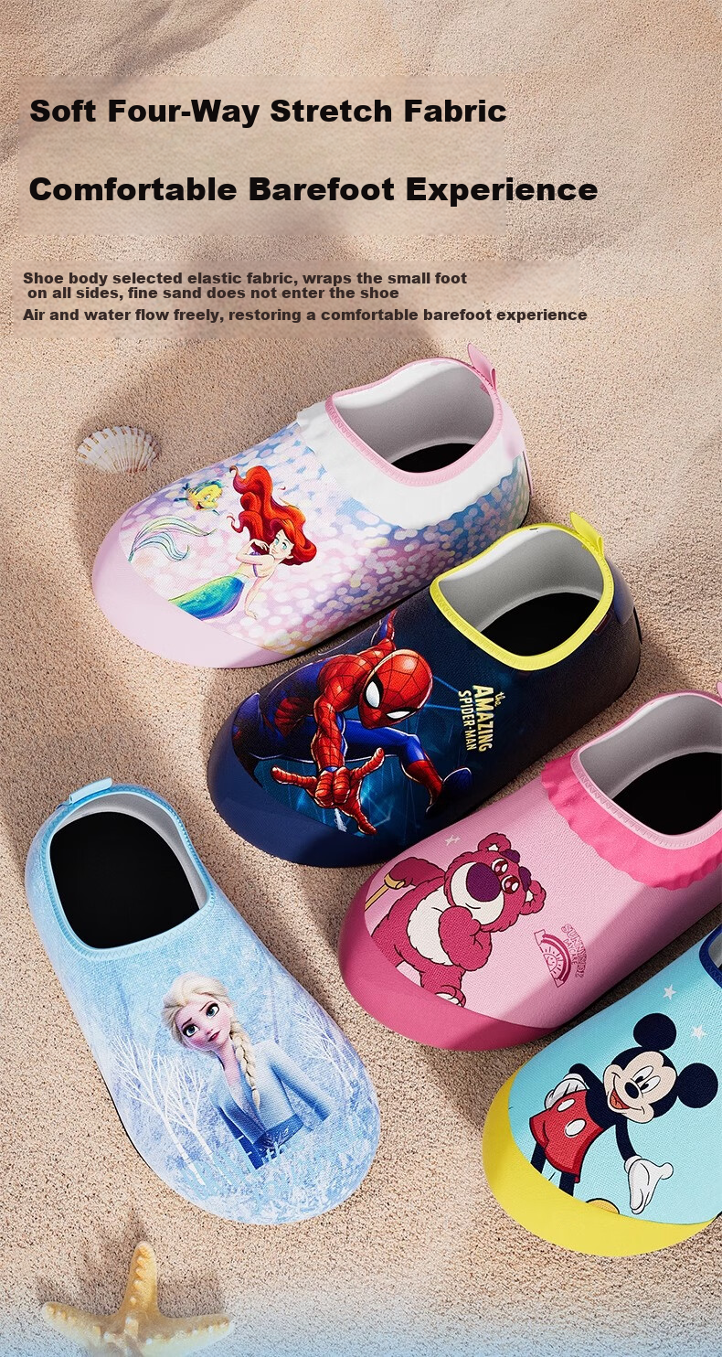 Disney Kids Beach Shoes Non-Slip Snorkeling Socks Boys Girls Swimming Water Shoes D95900 Pink Strawberry Bear XL 15