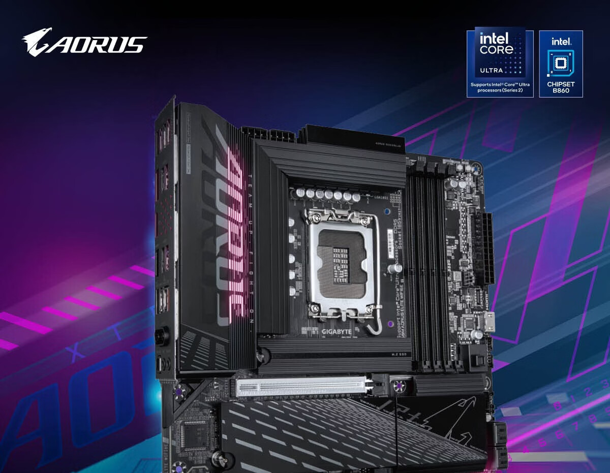 GIGABYTE B860M AORUS ELITE WIFI6E DDR5 Motherboard Compatible with CPU Ultra U7-265K 245K LGA 1851 1