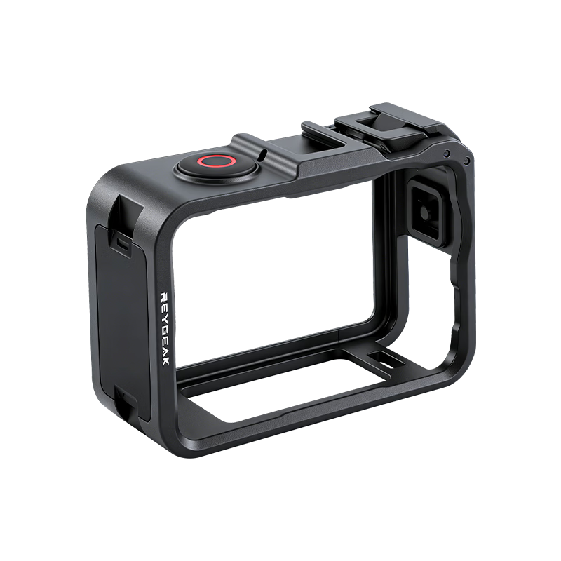 REYGEAK Protective Plastic Cage Case for DJI Action 6, Magnetic Quick-Release Vlog Shooting Accessory, Anti-Drop Sports Camera Expansion Shell