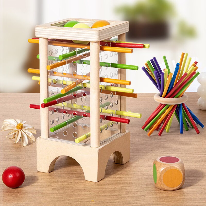 Lankupa Wooden Stick Game Montessori Early Education Board Game 3-6 Years Old Children's Educational Toy Boys Parent-Child Interaction Birthday Gift 1