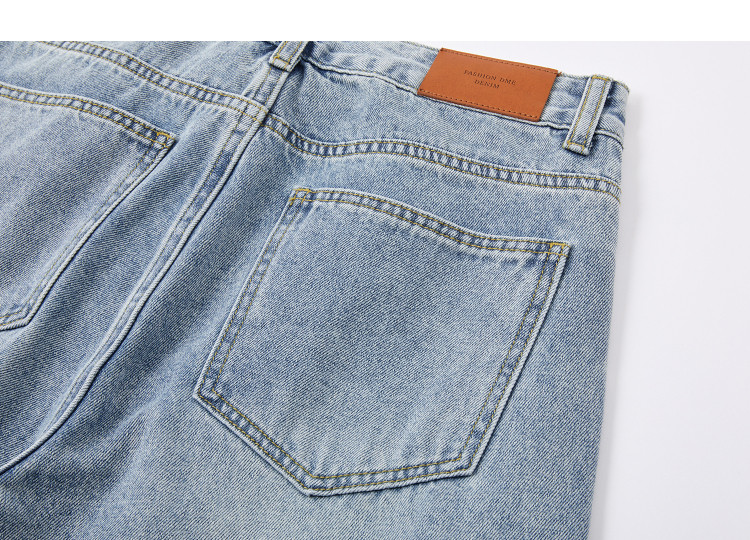 Demana [Cloud Oxygen Cotton] Spring High-Waist Embroidered Slimming Straight-Leg Concealing Wide-Leg Jeans for Women Premium Quality 12