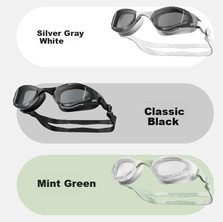 ERKE Adult Small Frame Racing Swim Goggles HD Waterproof Anti-Fog Prescription Professional Diving Swimming Gear Goggles Set 8