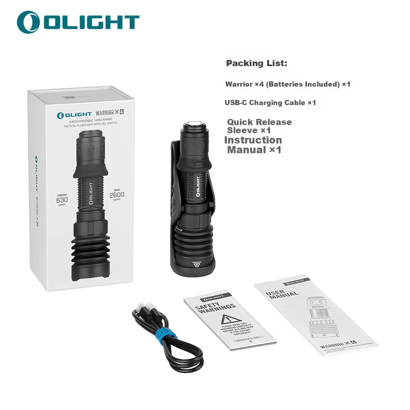 OLIGHT Warrior X4 Tactical Flashlight High Brightness Long Range Waterproof Durable Outdoor Hiking Strobe 11