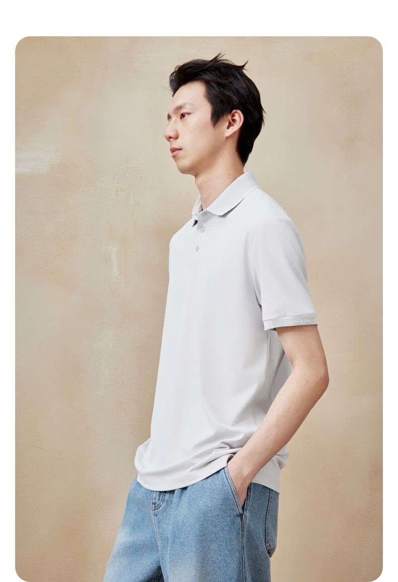 GXG Men's Jacquard Texture Casual Basic Polo Shirt Summer New Black XL 4