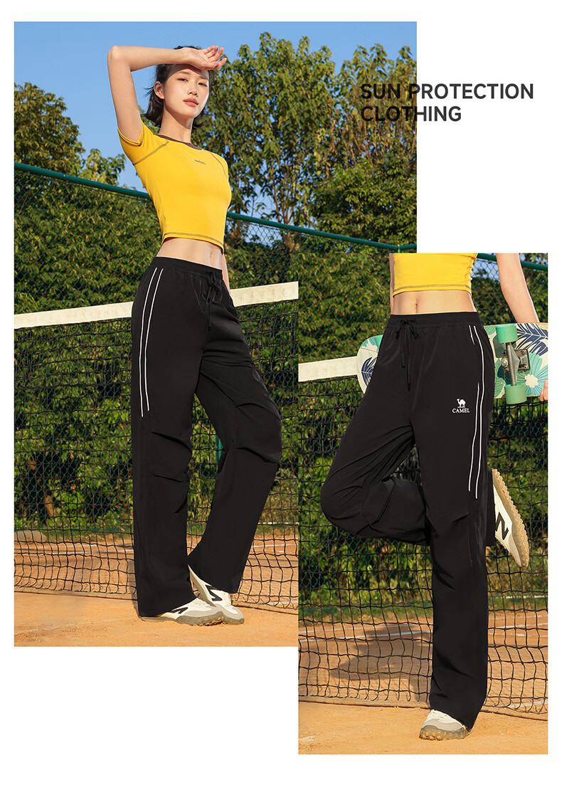 CAMEL Women's Outdoor Hiking Paratrooper Pants Loose Stretch Sports Casual Trousers Y26BA4L0012 Phantom Black L 25