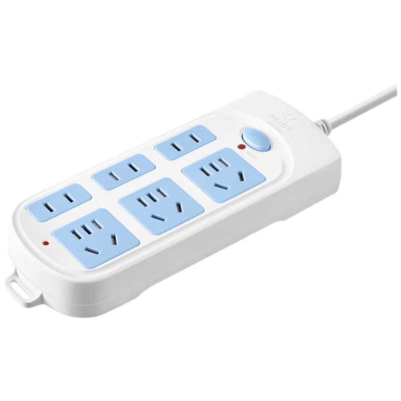 BULL Six-Slot Two/three-Prong Multi-Hole GN-609, 1.8 Meters Long, New National Standard Power Strip with Master Switch, Extension Cord Socket, Surface-Mounted Multi-Hole Outlet