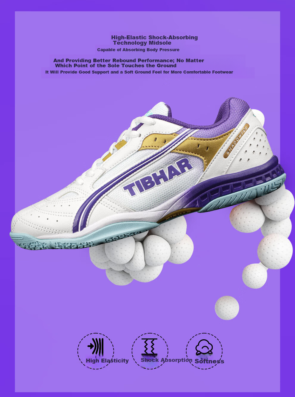 TIBHAR Professional Table Tennis Shoes for Women, High-Grade Summer Breathable Sports Shoes for Men, White Blue Size 36 6