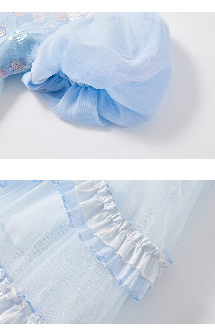 Disney Girls Elsa Princess Dress Summer 2026 New Stylish Lolita Children's Birthday Party Dress Puffy Skirt 17