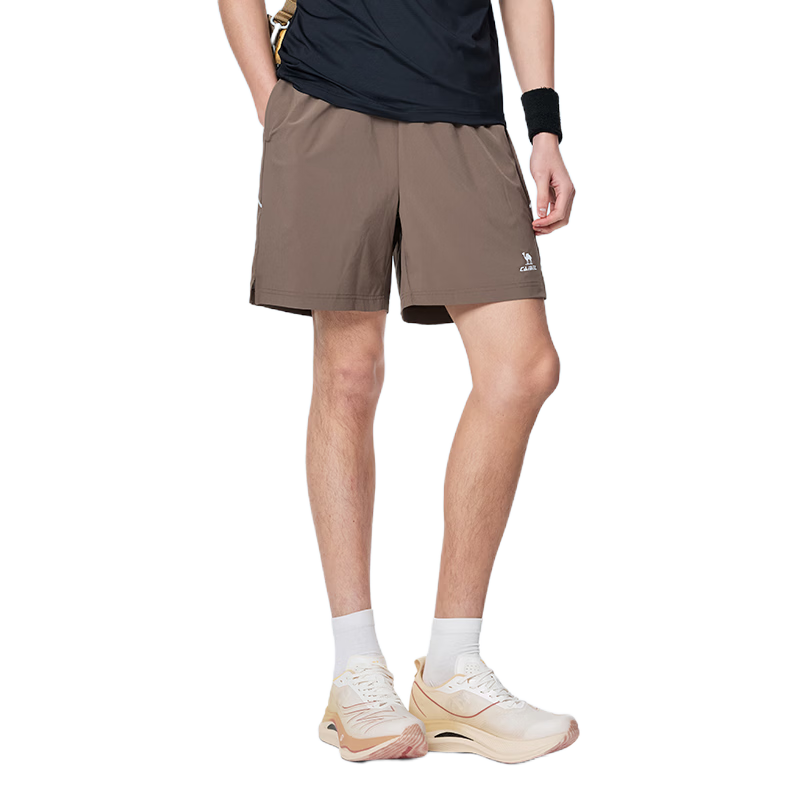 CAMEL Quick-Dry Men's Sports Shorts Ice Cooling Sun Protection Antibacterial Running Pants C16BA6L6067 Ranger Brown XXXL