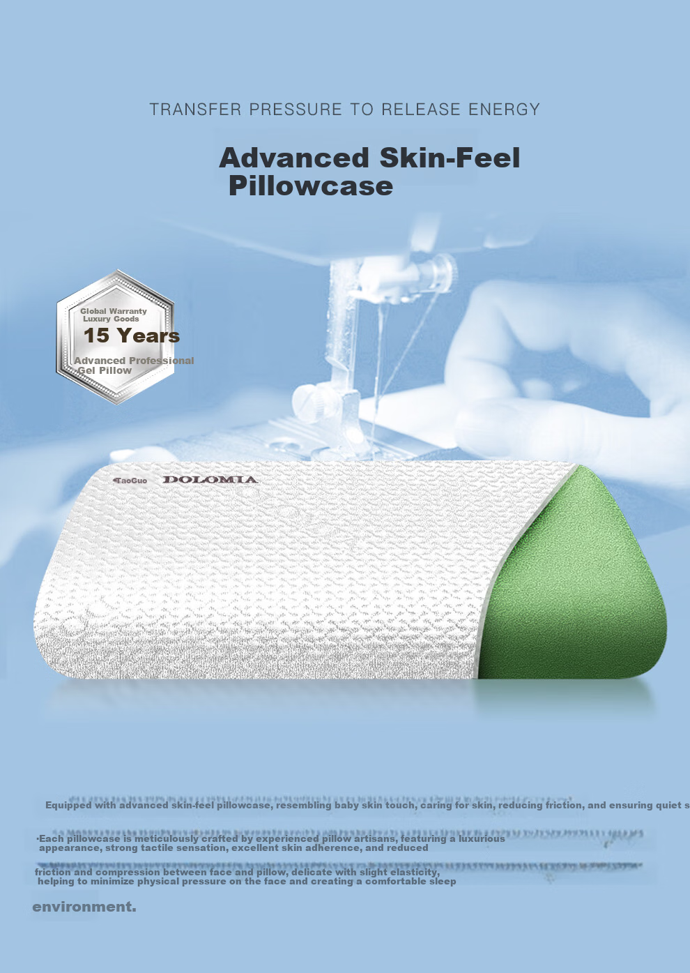 DoloMiA Soft Upgrade Deep Sleep Flat Pillow Neck Support Cervical Pillow Memory Foam Core for Men and Women 9