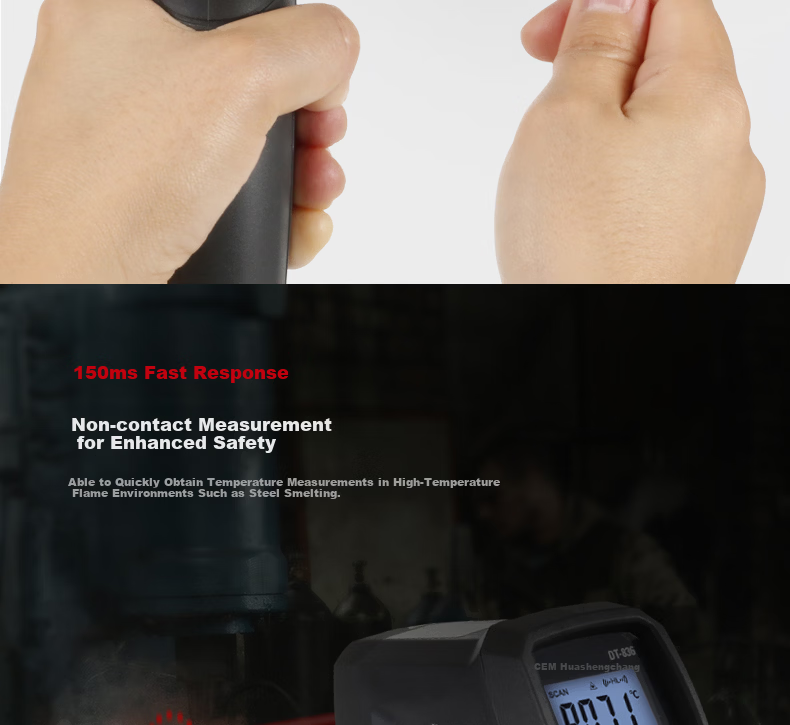 CEM DT-835 Infrared Thermometer High-Precision Handheld Industrial Temperature Gun for Home Kitchen Baking 5