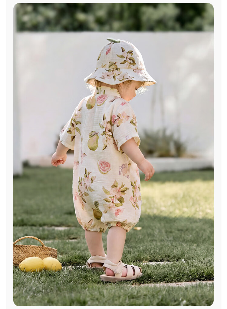 Babylove Bobo Fruit Tea Baby Summer Romper Bamboo Cotton Camellia Gauze Breathable Thin Unisex Baby Clothes 10