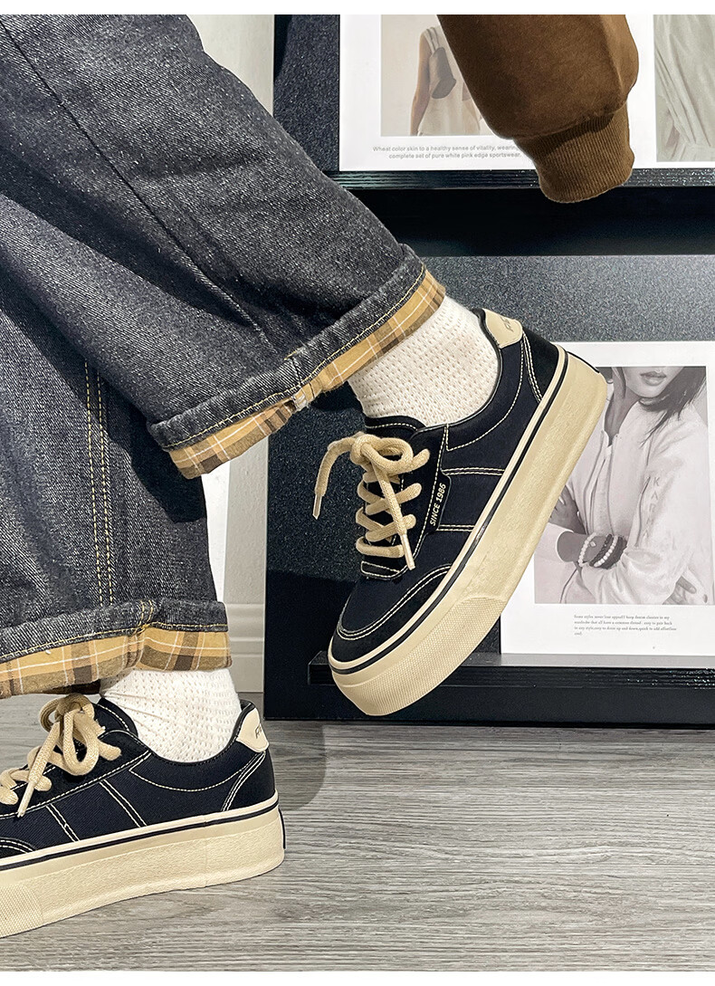 Renben Official Canvas Shoes for Women 2026 Spring Autumn Casual Breathable Sneakers Brown Size 36 8