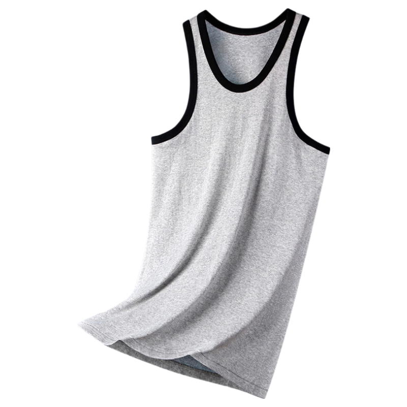 Langsha 100% Cotton Men's Sports Fitness Sweat-Absorbing Breathable Stretchy Vest Single Pack