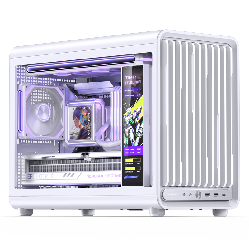 JONSBO D33 Standard Edition White MATX Desktop Case (9 Fan Slots / Back-Mounted MATX Motherboard / ATX/SFX Power Supply / 360mm Radiator Support / 435mm GPU Length Limit / Airflow Design)