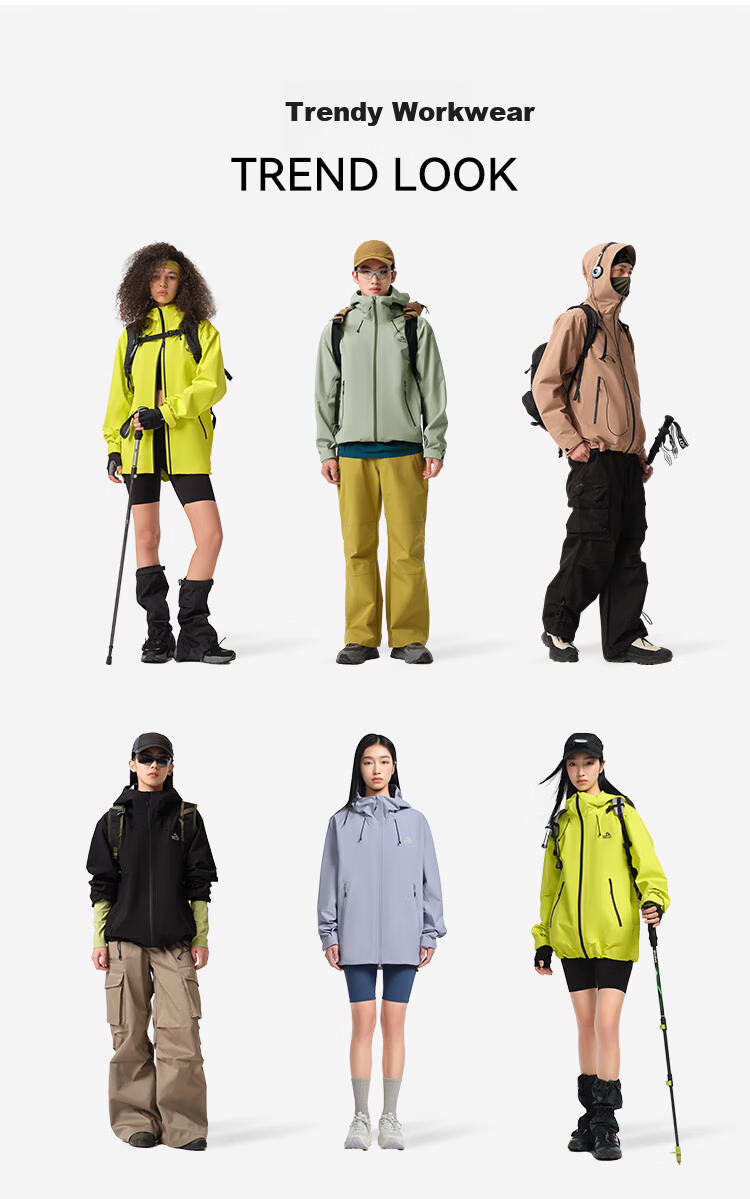 Pelliot Cheng Yi Same Style Rock Shell Hard Shell Windproof Mountaineering Jacket Unisex 124101048 Green M 17